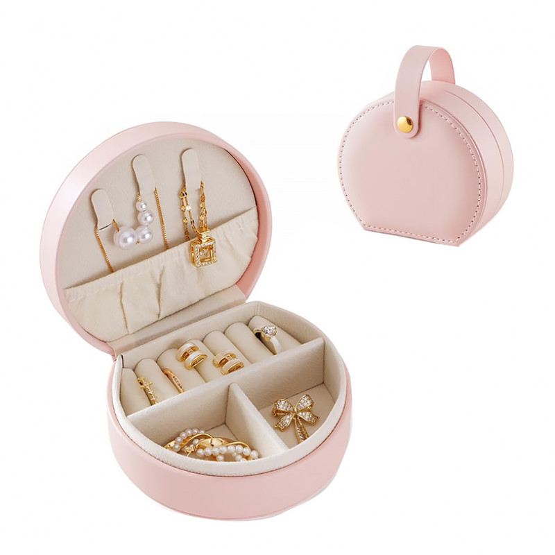 Органайзер сумочка Casegrace SP-01278 для украшений и ювелирных изделий с ручкой 10*9*4,5 см Pink