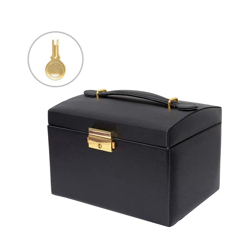 Шкатулка Casegrace SP-01111 для украшений и ювелирных изделий трехуровневая с зеркалом Black