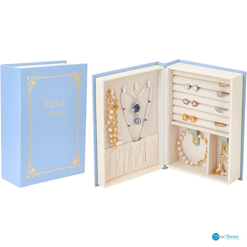 Шкатулка книга Casegrace SP-01115 органайзер для хранения ювелирных изделий Blue
