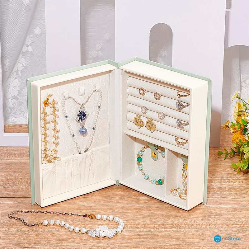 Шкатулка книга Casegrace SP-01115 органайзер для хранения ювелирных изделий Green