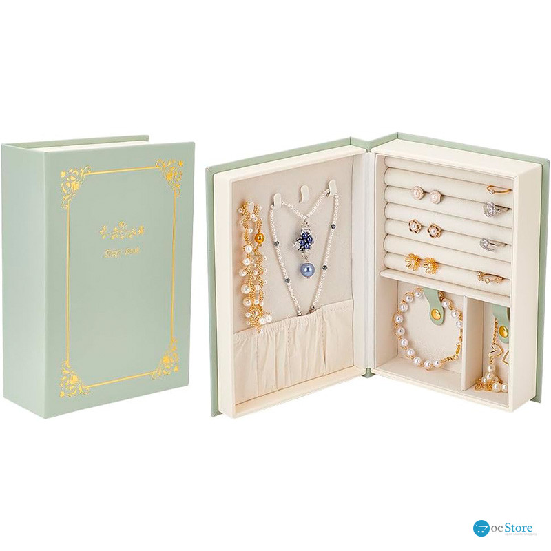 Шкатулка книга Casegrace SP-01115 органайзер для хранения ювелирных изделий Green