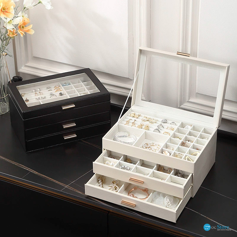 Шкатулка Casegrace SP-01223 для украшений и ювелирных изделий трехуровневая 26,5*18*13,5 см Black