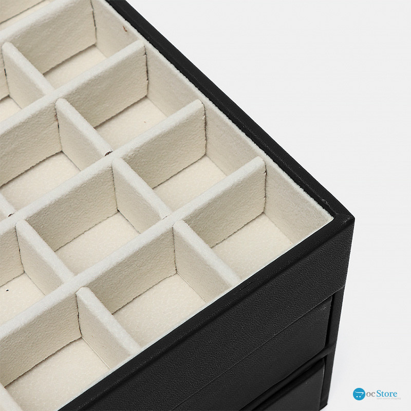 Шкатулка Casegrace SP-01223 для украшений и ювелирных изделий трехуровневая 26,5*18*13,5 см Black