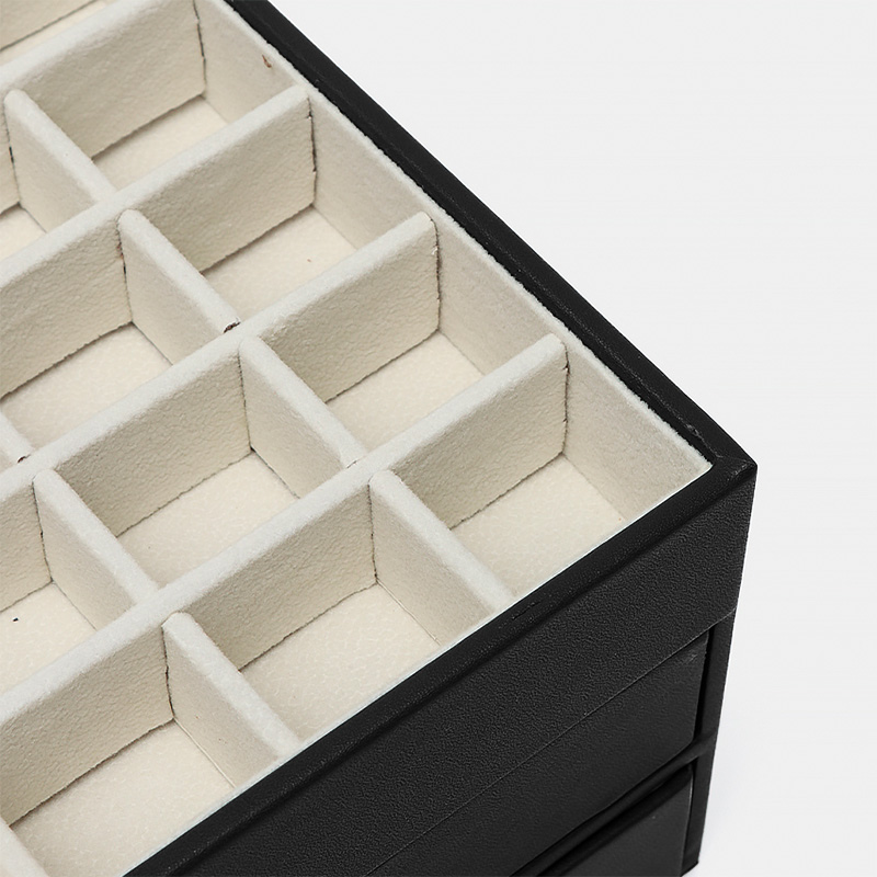 Шкатулка Casegrace SP-01223 для украшений и ювелирных изделий трехуровневая 26,5*18*13,5 см Black