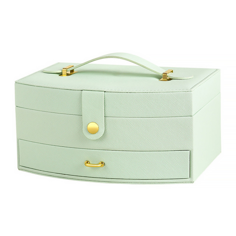 Шкатулка Casegrace SP-01245 для украшений и ювелирных изделий двохуровневая с зеркалом и ручкой 20*15*10 см Tiffany