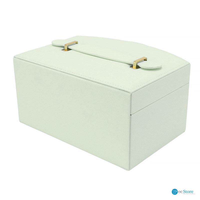 Шкатулка Casegrace SP-01245 для украшений и ювелирных изделий двохуровневая с зеркалом и ручкой 20*15*10 см Tiffany