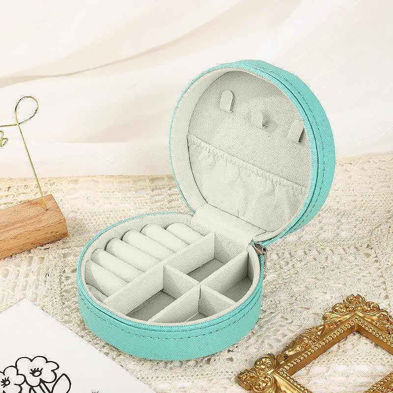 Шкатулка Casegrace SP-1257 для украшений и ювелирных изделий портативная круглая 11*11*5 см Turquoise