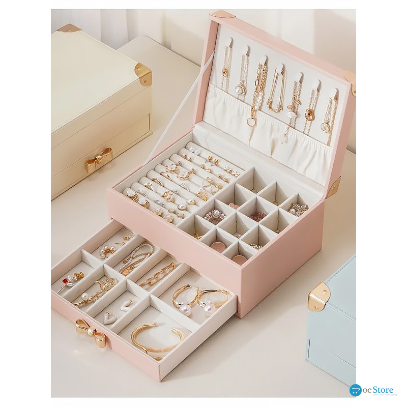 Шкатулка Casegrace SP-01261 для украшений и ювелирных изделий двухуровневая  23*17*12 см Pink