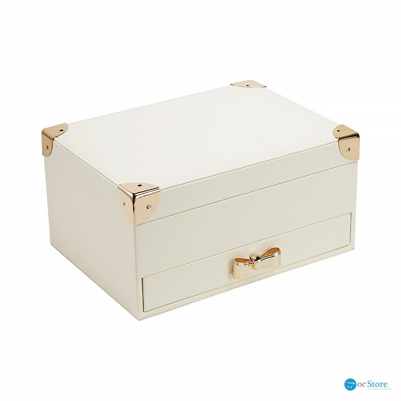 Шкатулка Casegrace SP-01261 для украшений и ювелирных изделий двухуровневая  23*17*12 см White