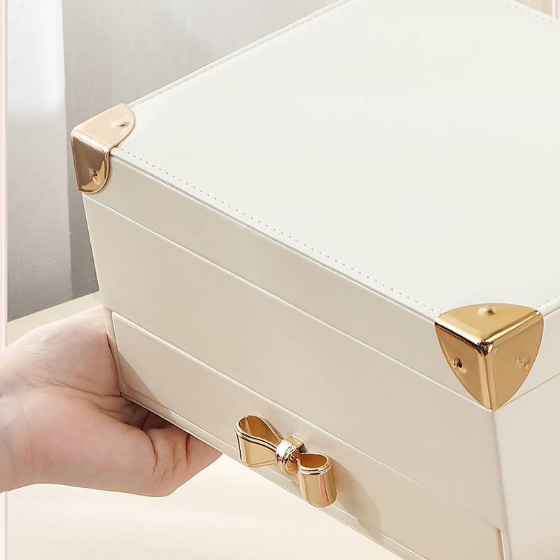 Шкатулка Casegrace SP-01261 для украшений и ювелирных изделий двухуровневая  23*17*12 см White