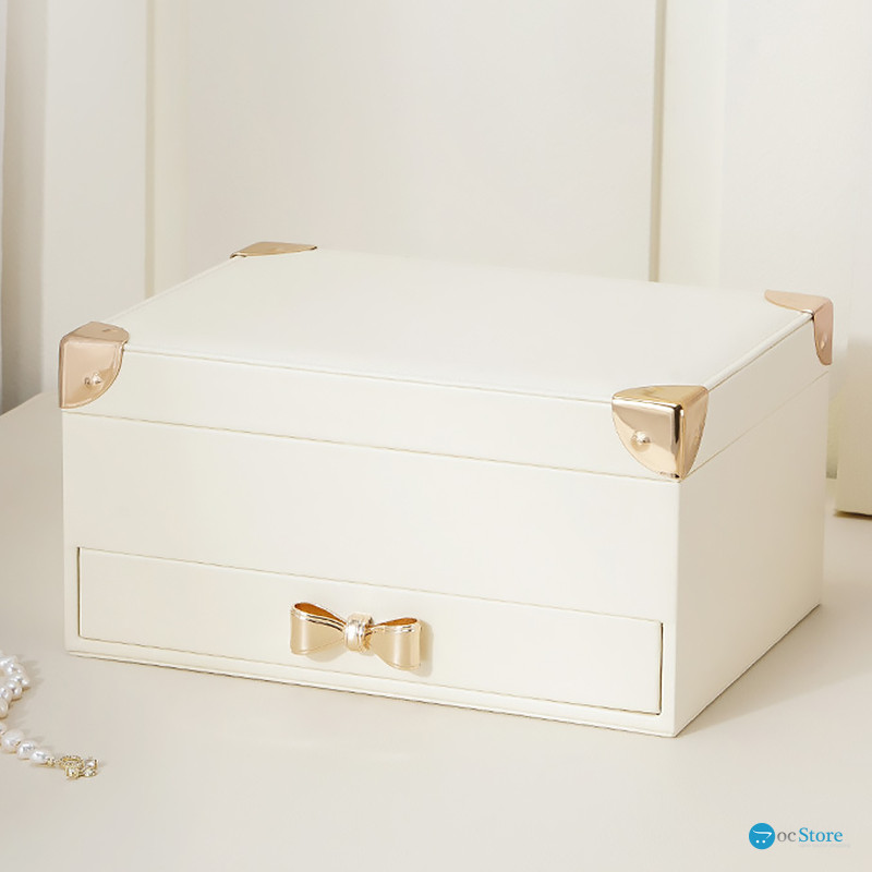 Шкатулка Casegrace SP-01261 для украшений и ювелирных изделий двухуровневая  23*17*12 см White