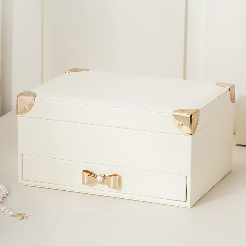 Шкатулка Casegrace SP-01261 для украшений и ювелирных изделий двухуровневая  23*17*12 см White