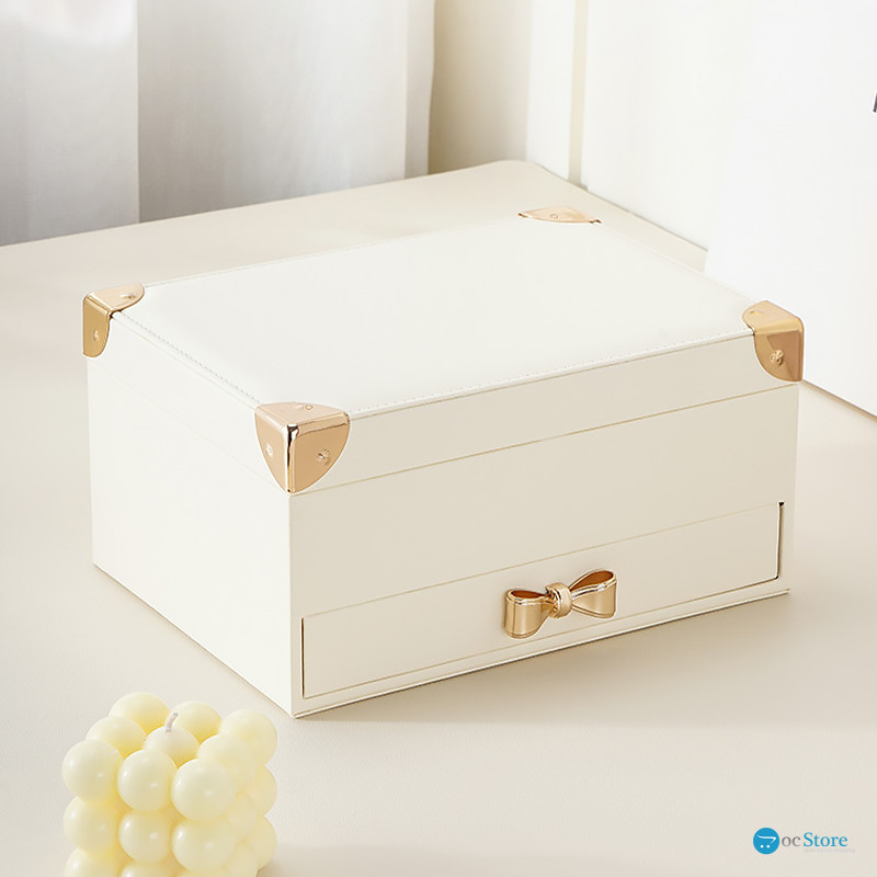 Шкатулка Casegrace SP-01261 для украшений и ювелирных изделий двухуровневая  23*17*12 см White