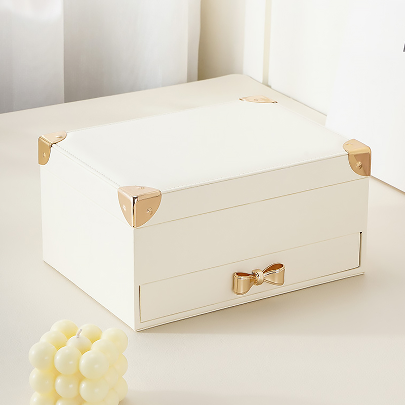 Шкатулка Casegrace SP-01261 для украшений и ювелирных изделий двухуровневая  23*17*12 см White