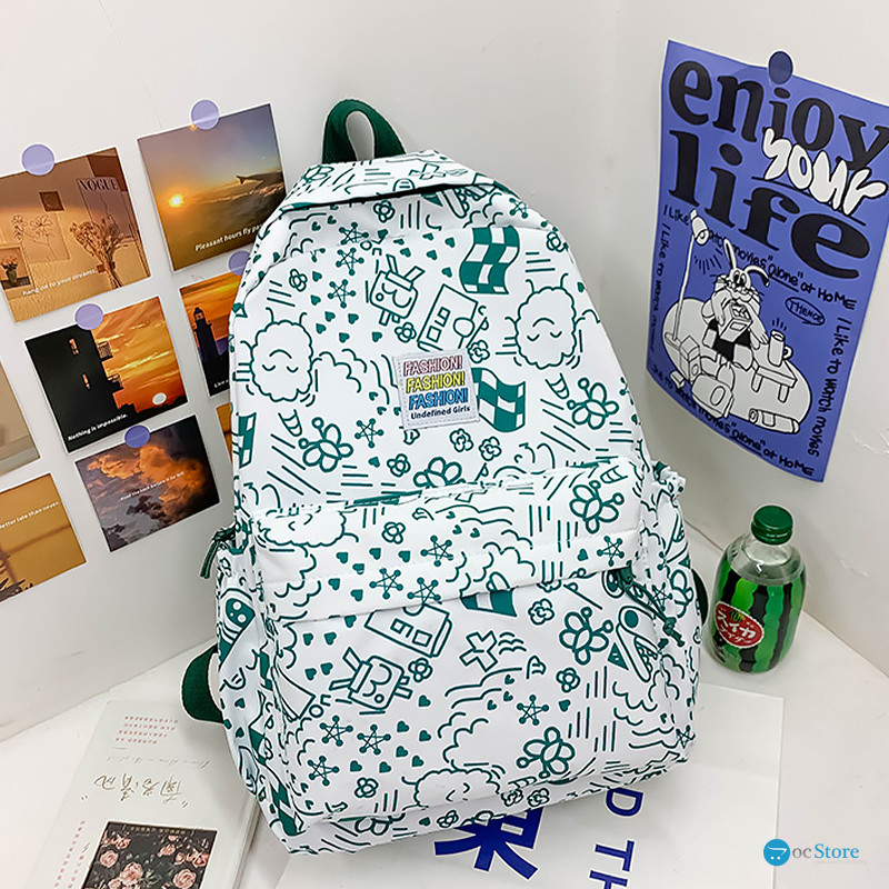 Рюкзак подростковый 5154 с рисунками 20-35 л Green