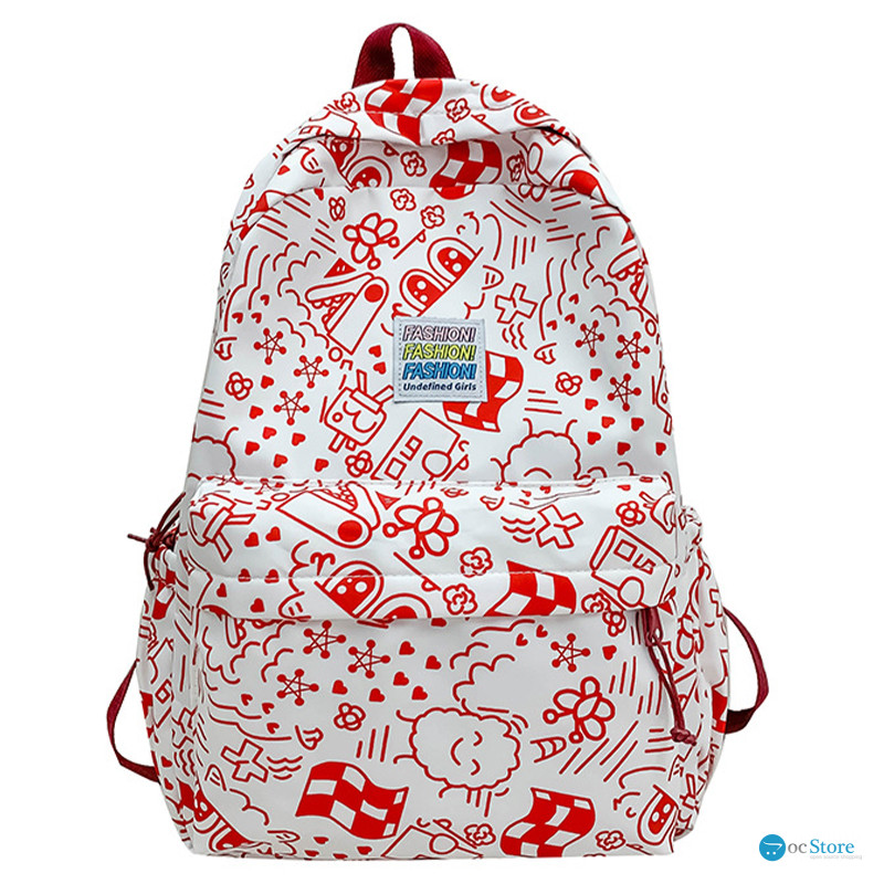 Рюкзак подростковый 5154 с рисунками 20-35 л Red