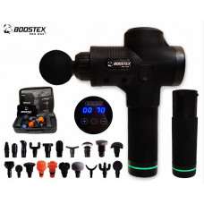 Ударний масажер тригерних точок Boostex PRO MАХ-30 режимів +20 насадок + запасна батарея 2500am/h + кейс у подарунок