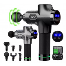 Ударний перкусійний масажер Rlaxyoo S3 Massage Gun (12 насадок) 30 режимів (Карбон)