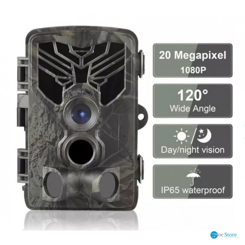Фотопастка Suntek HC-810A з датчиком руху та нічним зніманням, огляд 120°, дальність 20 м, захист IP65. Камера для охорони території.