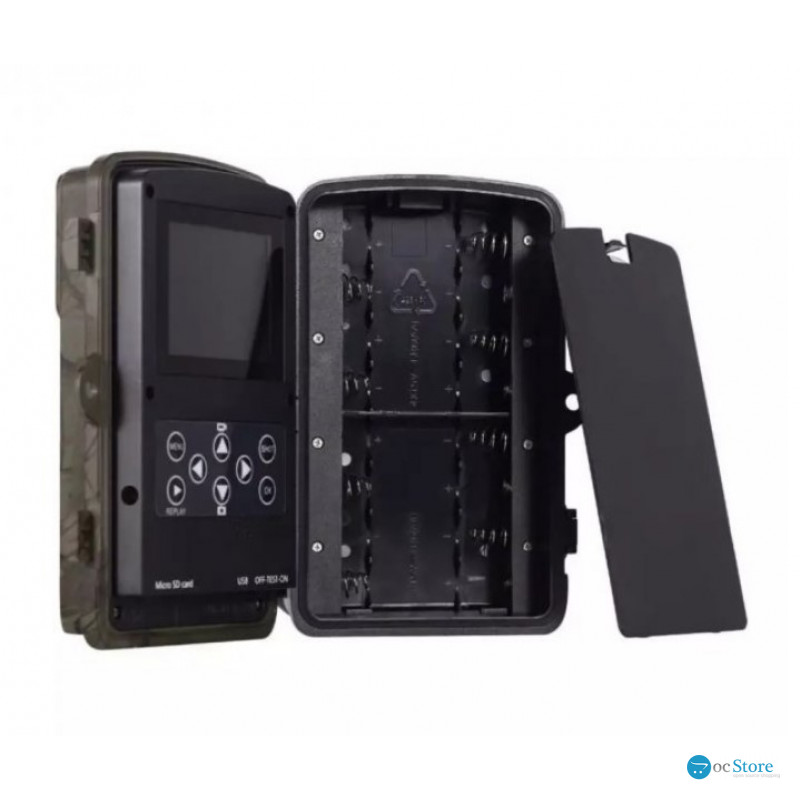Фотопастка Suntek HC-810A з датчиком руху та нічним зніманням, огляд 120°, дальність 20 м, захист IP65. Камера для охорони території.