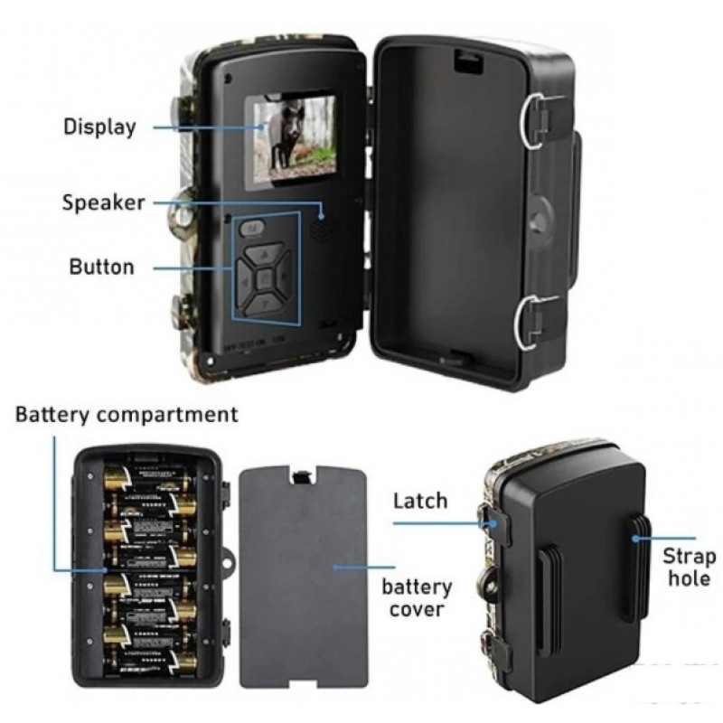 Фотопастка Suntekcam DL-100 (12 Мп, 2" дисплей), захист IP66. Камера з датчиком руху та нічною зйомкою.