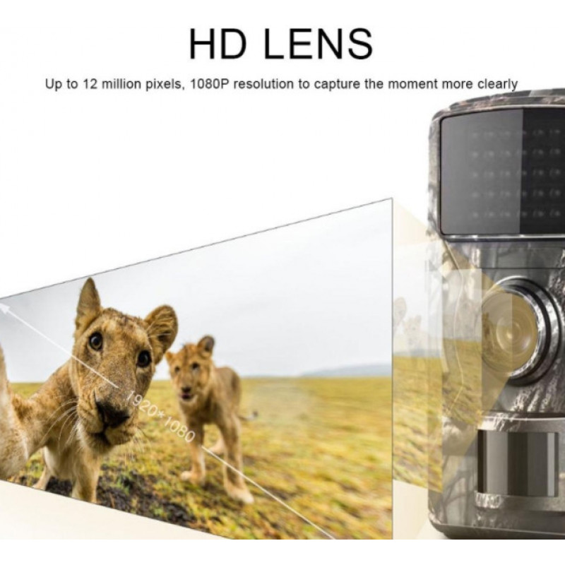 Фотопастка Suntekcam DL-100 (12 Мп, 2" дисплей), захист IP66. Камера з датчиком руху та нічною зйомкою.