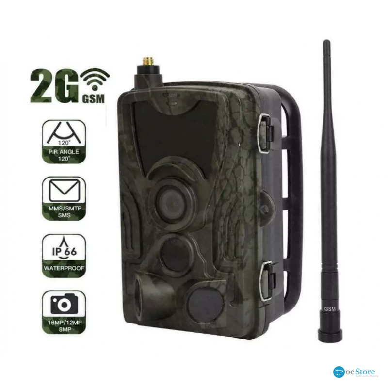 Фотопастка Suntek HC 801M з GSM модулем G2, огляд 120°, нічна зйомка, датчик руху, захист IP65, дальність 25 м.