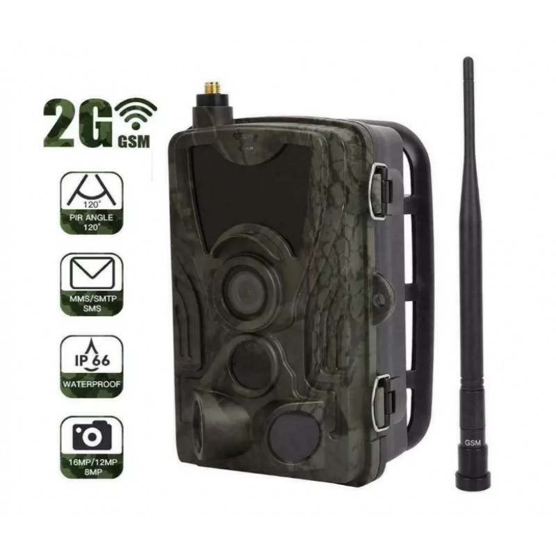 Фотопастка Suntek HC 801M з GSM модулем G2, огляд 120°, нічна зйомка, датчик руху, захист IP65, дальність 25 м.
