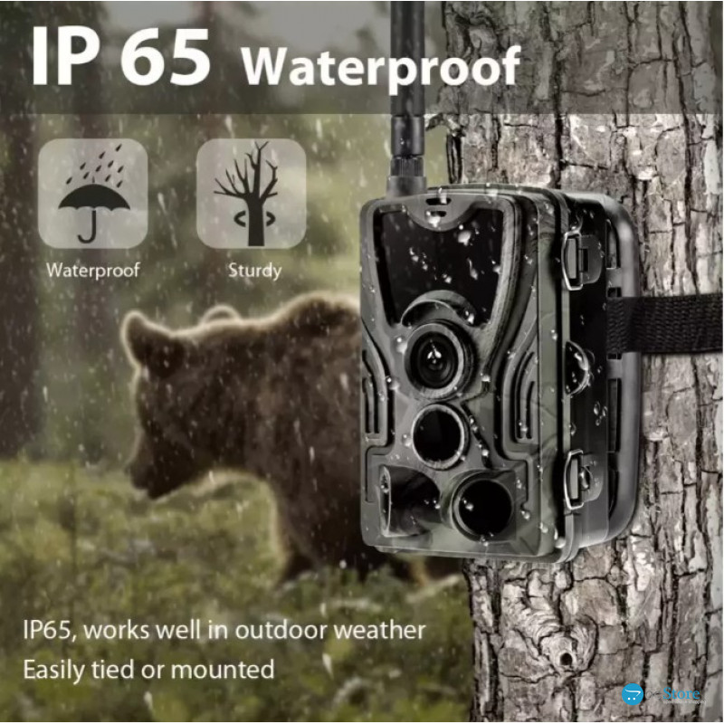 Фотопастка Suntek HC 801M з GSM модулем G2, огляд 120°, нічна зйомка, датчик руху, захист IP65, дальність 25 м.