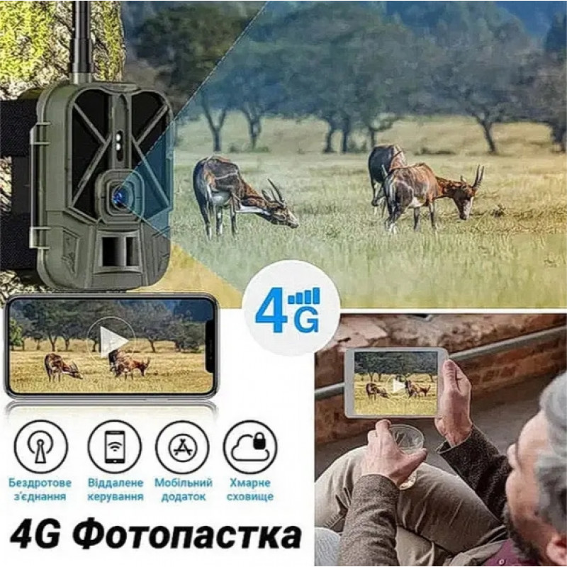 Фотопристрій HC940 LTE PRO з передачею даних, акумулятором 10000mAh, 4G, відео 4K, фото 30МП