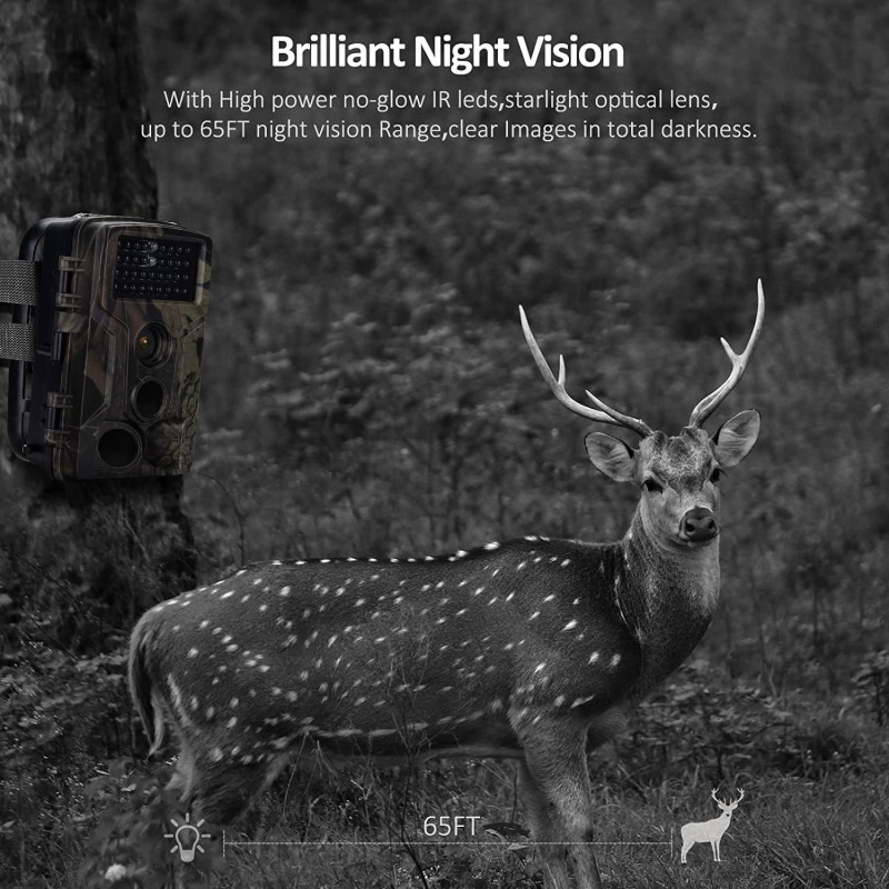 Фотопастка Suntek WiFi802 Plus з дальністю до 20 м, кут огляду 90°, захист IP65.