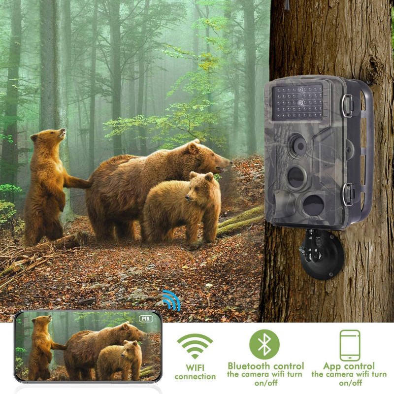 Фотопастка Suntek WiFi802 Plus з дальністю до 20 м, кут огляду 90°, захист IP65.