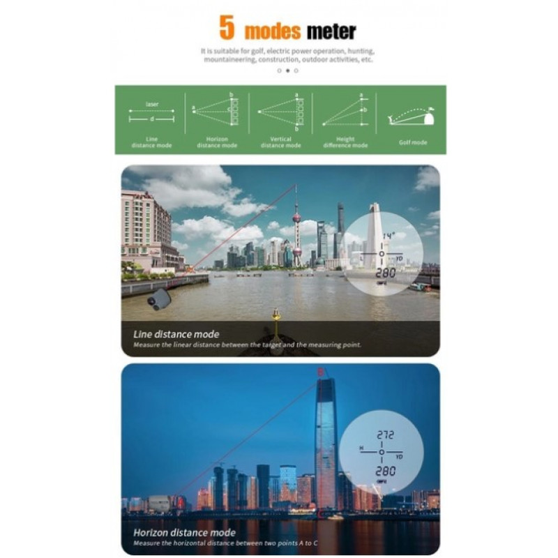 Професійний лазерний дальномер Artbull LS-1000 з вимірюванням кута та дальністю до 1000 метрів