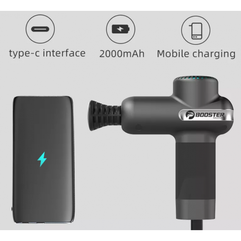 Компактний перкусійний масажер Booster Lightsaber Mini з зарядною станцією