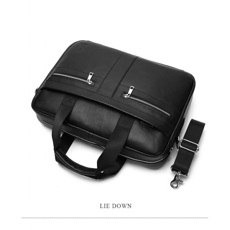 Чоловіча сумка для ноутбука та документів 39x28×8, портфель для офісної роботи, чорний