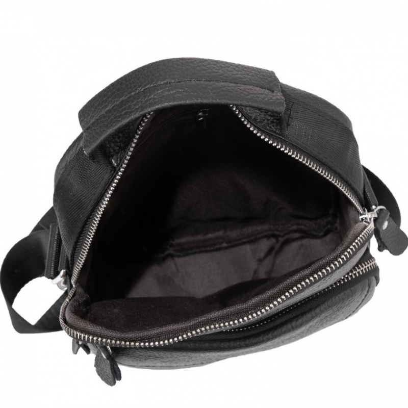 Чоловіча чорна сумка-барсетка 18x22x8, месенджер з натуральної шкіри Tiding Bag M2237A чорний