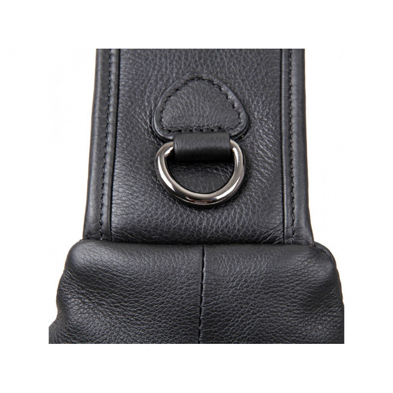 Шкіряний чорний чоловічий слінг 18х32х7, сумка рюкзак на одне плече TIDING BAG A25F-617-1A чорна