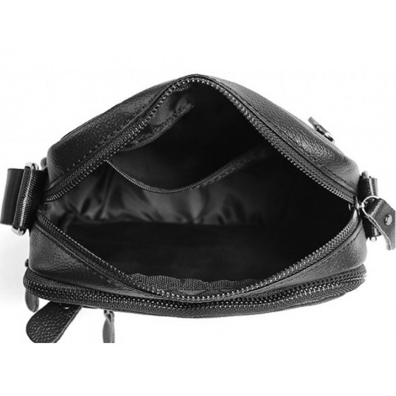 Чоловіча барсетка 18х21х7, сумка шкіряна планшетка через плече Tiding Bag SK N5386 чорна