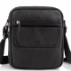 Шкіряна чоловіча сумка 17х21х5, барсетка через плече Tiding Bag 4134A чорна
