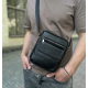 Шкіряна чоловіча сумка 17х21х5, барсетка через плече Tiding Bag 4134A чорна