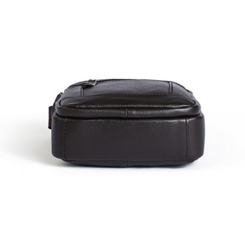 Чоловіча шкіряна сумка планшет 18х21х7, барсетка через плече Tiding Bag LA3314-1BL чорна