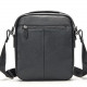 Чоловіча шкіряна сумка через плече 23х26х8, барсетка для телефону та документів Tiding Bag 711511 чорна