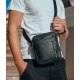 Чоловіча шкіряна сумка через плече 18х21х7, барсетка для документів Tiding Bag M38-10131A чорна