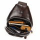 Чоловічий шкіряний рюкзак на одне плече 18х32х7, сумка-слінг для міста TIDING BAG MK03983 коричнева
