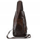 Чоловічий шкіряний рюкзак на одне плече 18х32х7, сумка-слінг для міста TIDING BAG MK03983 коричнева