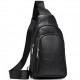 Слінг шкіряний чоловічий на плече18х32х8, нагрудна сумка рюкзак для студента TIDING BAG TH-73583 чорна