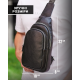Слінг шкіряний чоловічий на плече18х32х8, нагрудна сумка рюкзак для студента TIDING BAG TH-73583 чорна