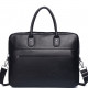 Шкіряна чоловіча сумка для ноутбука 40х30х8, офісний діловий портфель Tiding Bag M364A чорний