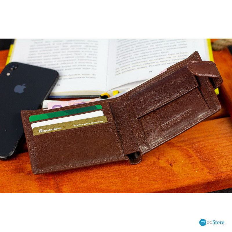 Чоловічий портмоне з натуральної шкіри ST Leather B104 Коричневий