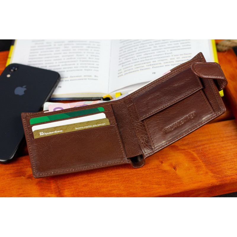 Чоловічий портмоне з натуральної шкіри ST Leather B104 Коричневий